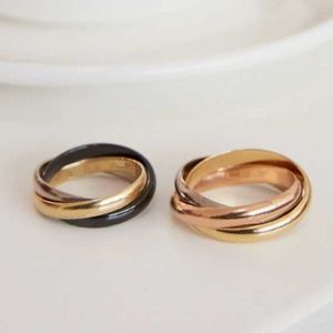 Designer Fashion Carter Three Ring 18K Rose Gold Simple and Cool Style Unique Design Personnalized Index Couple