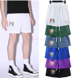 Designer Fashion Casual Clothing Amires Shorts la version correcte du 2023 Rabbit New Amies American Drip Tassel Print Loose Casual Mens Sports Pants Beach Fitne