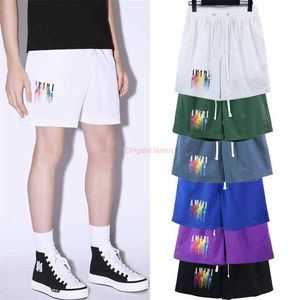 Designer Mode Casual Vêtements Amires Shorts Amies Coloré Speckler Graffiti Lettre Shorts Américain Casual Pantalon De Sport Hommes D'été Lâche Séché Plage Pantalon Bea