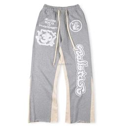 Designer Mode Casual Kledingbroek Hellstar Studios Schuimprintpaneel Sport Casual Broek Bell-bottoms Rock Hiphop