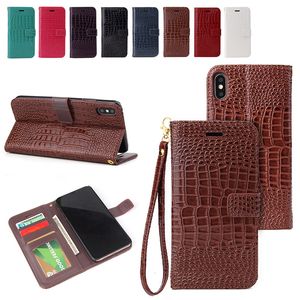 Diseñador Fashion Clamshell Phone Cuero de cuero Case de billetera para iPhone 15 Pro Max 14 13 12 11Pro Max New Alligator Flap Case