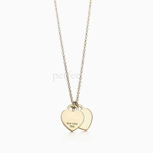 Designer Fashion Klassieke 925 Sterling Zilveren Ketting Dubbel Hart Hanger Tiffancy Ketting Voor Minnaar Man Vrouwen Feest Bruiloft Sieraden Hoge Kwaliteit Tiffanyco 362