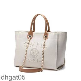Designer Fashion Classic Evening Bags Luxe CH Handtas Pearl Brand Label Backpack Dames Beach Handtassen Purse Women Canvas Hand B207M
