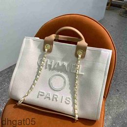 Designer Fashion Classic Evening Bags Luxe CH Handtas Pearl Brand Label Backpack Dames Beach Handtassen Purse Women Canvas Hand B206P