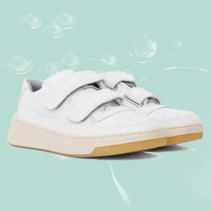 Designer Fashion Classic Shoes Dermis White Running Damesschoenen Acneititeiten Smiley Face Studioliness Buckle Strap Velcro Versatiele dikke Sole Casual Sneakers 200