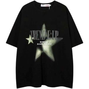 Designermode Kleidung Hip Hop T-Shirts Rock T-Shirts Reine Baumwolle 250g High Street Koreanische Version Kurzarm T-Shirt Herren Trendy Street Locker sitzend Paar Nische Sh