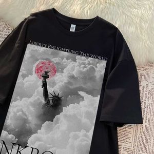 Diseñador de ropa de moda Camisetas de hip hop Camisetas de rock Glaciar desde algodón Camiseta de manga corta Hombre Verano Ropa de manga de cuarto americano Hip Hop suelto High Street H