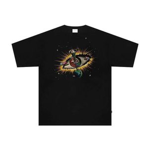 Diseñador de ropa de moda Camisetas de hip hop Camisetas de rock Algodón American Earth Eye Hiphop Marca de moda Versátil Manga corta suelta Ins High Street T-shirt Verano para hombres