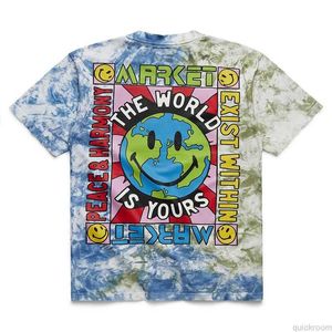 Diseñador de ropa de moda Camisetas de hip hop Camisetas Verano Nueva camiseta Smiley Peace and Harmony World Camiseta de manga corta de algodón