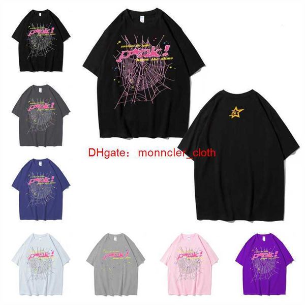 Vêtements de mode de créateurs Hip hop T-shirts T-shirts jeune voyou étoile même Sp5der 555555 T-shirt rose aigle T-shirt à manches courtes K7EL