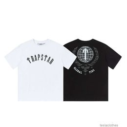 Designer Mode Kleding Luxe T-shirts T-shirts Trapstar 2023 Zomer Nieuwe Lijn Heren Losse Os Letter Afdrukken Korte Mouw Amerikaanse Straat Katoenen T-shirt Trend