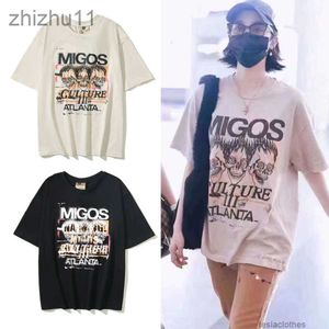 Designer Mode Kleding Luxe Tees T-shirts Zomer Nieuwe Amerikaanse High Street Galleryes Ouyang Nana Dezelfde Stijl Oude Co Br Ed T-shirt met korte mouwen Heren Dames 6IL0