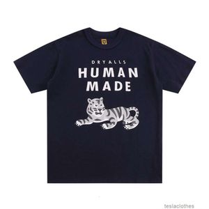 Diseñador Ropa de moda Camisetas de lujo Camisetas Versión correcta Hecho por humanos Verano Nuevo producto Azul marino Estampado de tigre Nudo de bambú Algodón Pareja Camiseta de manga corta Moda B