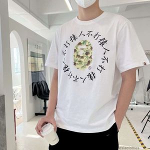 Designer mode kleding Luxe T-shirts T-shirts Trend Br Ape No Ape Letter Camo Print T-shirt met korte mouwen Heren Puur katoen Los ontspannen Trendy T-shirt Dames