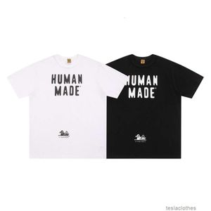 Vêtements de mode de créateurs T-shirts de luxe T-shirts Humanmade Japonais Trendy Br Mignon Caneton Anglais T-shirt imprimé Couples 230g Bamboo Noeud Coton Manches courtes