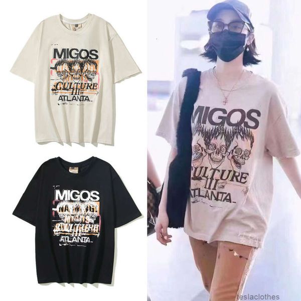 Diseñador Ropa de moda Camisetas de lujo Camisetas Verano Nuevo American High Street Galleryes Ouyang Nana Mismo estilo Old Co Br ed Camiseta de manga corta Hombres Mujeres