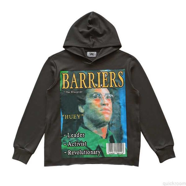 Vêtements de créateurs de mode Sweats à capuche pour hommes Sweats à capuche Young Thug Star's Same Style Barriers Huey Newton Hoodie Pull à capuche pour hommes et femmes