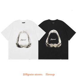 Diseñador de ropa de moda para hombre camisetas camiseta representa 23ss nuevos dientes de tiburón impresión High Street Br manga corta unisex cuello redondo camiseta