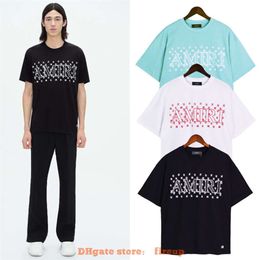 Designer Mode Kleding Heren T-shirts Amires Br Nieuwe Gepersonaliseerde Polka Dot Letter Afdrukken High Street Zomer Puur Katoen Los Paar T-shirt met korte mouwen