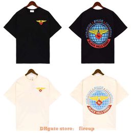 Designer mode kleding heren T-shirts American Br Rhude Earth Wings Flyball losse korte mouw lente/zomer nieuw heren dames puur katoen ronde hals T-shirt