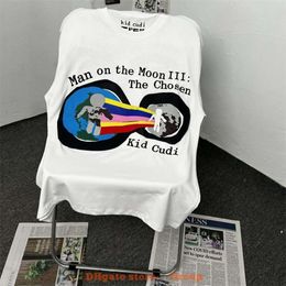 Designer Fashion Kleding Heren Tees Tshirt Cpfm x Kid Cudi Moto Rainbow Earth Limited Foam Letter Graffiti Heren Dames T-shirt met korte mouwen