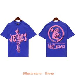 Vêtements de mode de créateurs T-shirts pour hommes Tshirt Niche Trendy Hellstar Hell Star Vintage imprimé High Street Trend Loose Fitting Hommes Femmes T-shirt à manches courtes