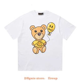 Designer Mode Kleding Heren Tees T-shirt Lente/zomer Nieuw Drew Lachend Gezicht Ballon Beer Print Amerikaanse Br Loose Fit Mannen Vrouwen Paar Casual Korte Mouw luly