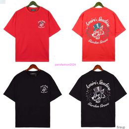 Vêtements de mode de créateurs T-shirts pour hommes Tshirt Amires Br 2023 Automne / Hiver Nouveau produit Tête de loup Note Lettre Impression High Street Casual T-shirt à manches courtes pour hommes