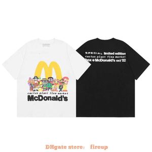 Designer Mode Kleding Heren Tees T-shirt Cpfm x Mcdonald's Cacus Jack Co Br ed Familie Foto Schuim Gedrukt T-shirt met korte mouwen