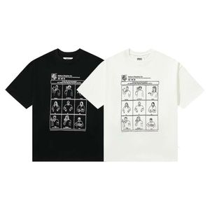 Designer de roupas de moda Mens Tees Camiseta Margiela MM6 Personagem Divertido Graffiti Linguagem de Sinais Imprimir Verão Puro Algodão Casal Manga Curta T-shirt