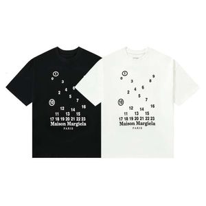 Diseñador de ropa de moda para hombre Camisetas Camiseta Margiela Mm6 Verano Nueva pantalla de bala Impresión digital Pareja suelta camiseta de manga corta