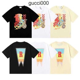 Designer Fashion Vêtements Tees Hip Hop T-shirts Rhude Beauty Vision poursuit le plaisir Joyride Imprimer Été Col rond Lâche Tshirt Hommes Streetwear Tops Spo NOJG