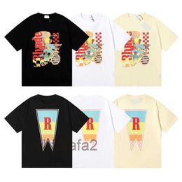 Designer Mode Kleidung T-Shirts Hip Hop T-Shirts Rhude Beauty Vision Pursues Pleasure Joyride Print Sommer Rundhals Lose T-Shirt Männer Streetwear Tops Spor E06G