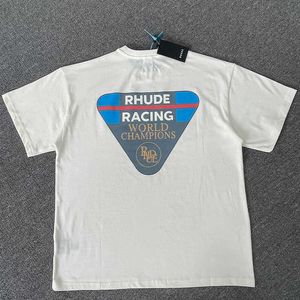 Designer Fashion Clothing Tees Hip hop TShirts Rhude American Slogan Triangle Imprimé T-shirt à manches courtes Homme Femme Signe Streetwear Tops Sportswear