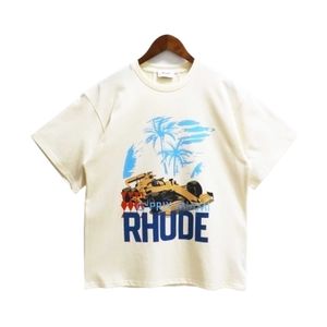 Vêtements de mode designer Tees Hip Hop Tshirts Rhude Summer New Mens American Oversize Cocon Racing Letter Imprime