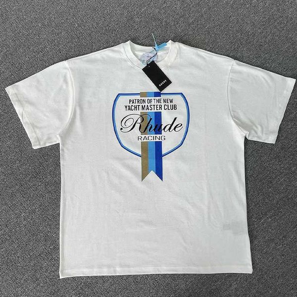 Vêtements de mode de créateurs t-shirts hip hop tshirts Rhude American Summer Flag imprimé à manches courtes