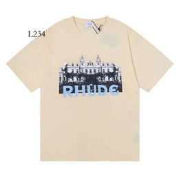 Designer Fashion Clothing Tees Rhude Tshirt Casino Hd Castle Imprimer T-shirt Coton Streetwear Tops Casual Sportswear Rock Hip Hop à vendre 268 69