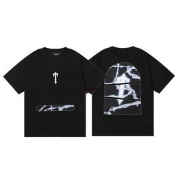 Designer Fashion Clothing Tees t Sihrt Shirts Trapstar Barbed Wire Aow Tee Trendy Double Fil Coton Casual Manches Courtes Ajustement Tshirt pour Hommes Femmes en Été