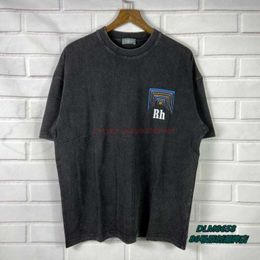 Diseñador de ropa de moda Camisetas Camiseta 21ss Nueva moda Rhude Caja de cigarrillos Impreso Manga corta Hip Hop High Street Pareja de ancianos Camiseta de cuello redondo para hombres Algodón 2026