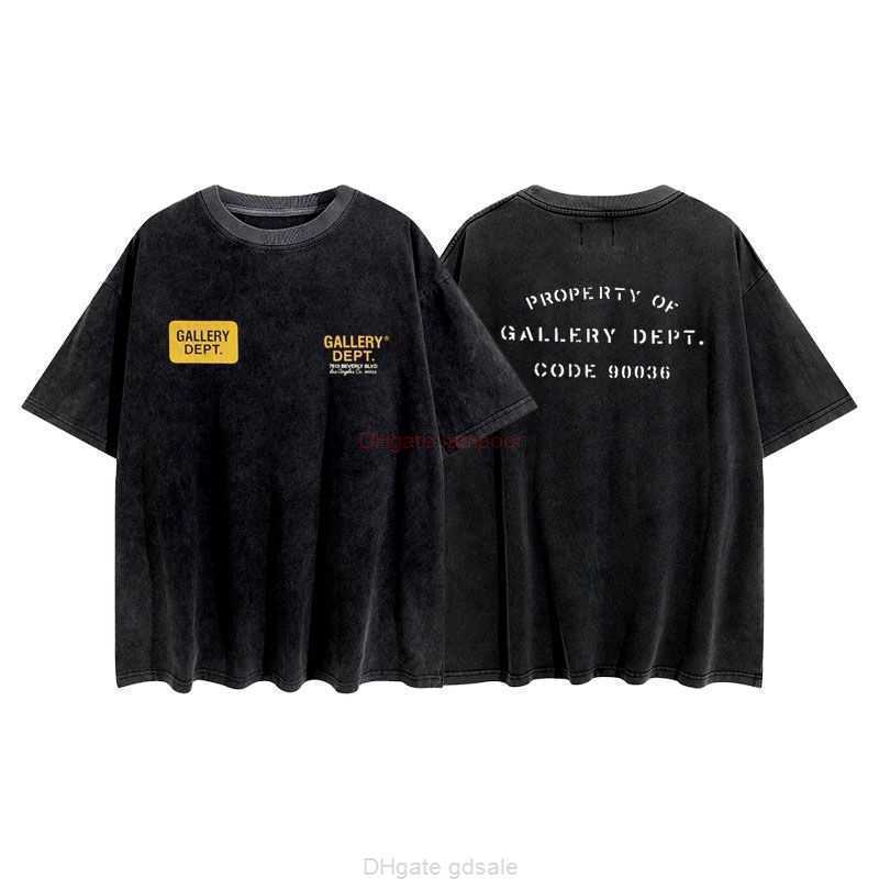 Designer modekläder tees tshirt gallery avdelar sommarvingar hjärntryck kort ärm hög gata tvättade begagnade bomullst skjortor för män kvinnor lyxiga avslappnade toppar