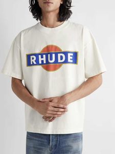 Designer mode kleding tees tshirt H8016#rhude zomer vintage racer T-shirt met korte mouwen katoen streetwear tops casual sportkleding rock hiphop te koop
