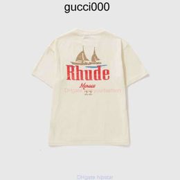 Designer Fashion Clothing Tees Tshirt Rhude Sailing Tee T-shirt à manches courtes Hommes Hbx Coton Streetwear Tops Casual Sportswear Rock Hip hop à vendre