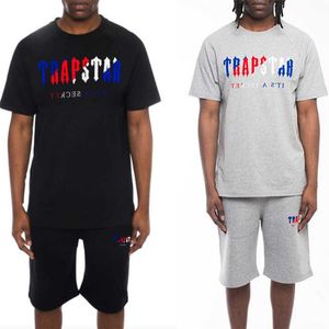 Designer Fashion Clothing Tees Tshirt trapstar Bleu Rouge Serviette Brodé Sports Casual Set Hommes Femmes Tshirt À Manches Courtes Shorts Casual Streetwear Sportswear À