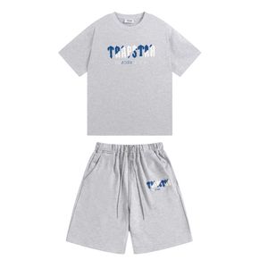 Designer de roupas de moda camisetas camiseta Trapstar azul branco toalha bordado marca de moda solto relaxado moda masculina feminina shorts de manga curta conjunto masculino feminino