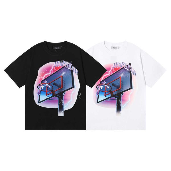 Diseñador Moda Ropa Camisetas Camiseta Trapstar London Baloncesto Marco Impresión de alta definición Nunca te pierdas Camiseta Algodón Cuello redondo Camiseta de manga cortaStreetwear Tops