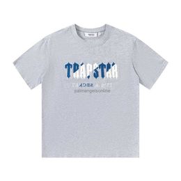 Ontwerper Mode Kleding T-shirts T-shirt Trendy Trapstar Blauw Wit Handdoek Geborduurd Zomer Nieuwe Set voor Mannen Vrouwen Koppels Korte Mouw Casual Katoenen Streetwear Tops