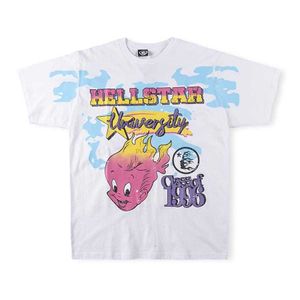 Diseñador de ropa de moda Camisetas Camisetas Hellstar University Hip Hop Rap Cantante Mismo estampado de graffiti Camiseta de manga corta Rock Hip hop