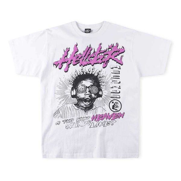 Designer Fashion Clothing Tees Tshirts Hellstar Studios Sounds Like Heaven Ins Same T-shirt à manches courtes pour hommes et femmes Rock Hip hop
