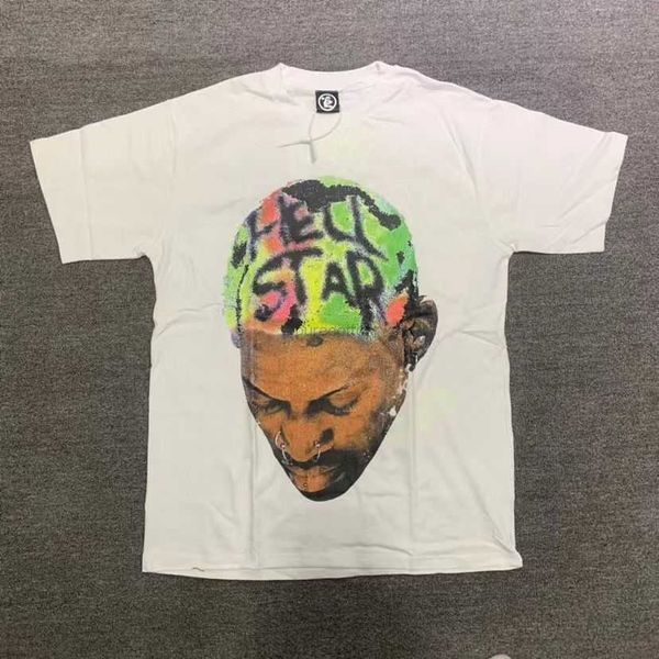 Vêtements de mode de créateurs T-shirts Hellstar Studios Rodman Green Tee High Street Fashion Hommes et femmes T-shirt à manches courtes Tee Rock Hip hop 2050