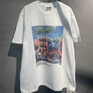 Diseñador Moda Ropa Camisetas Camisetas Kith 23ss Mes negro Arte Pintura Camiseta High End Niche algodón Streetwear Ropa deportiva Tops Rock Hip hop Camisetas